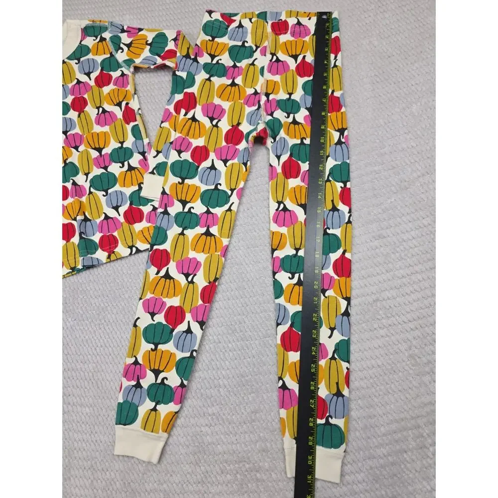 Hanna Andersson Pajama Set Kids 130 US 8 Pumpkin Print 2 Piece Set